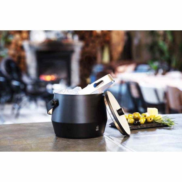 Recipiente de gelo Leopold Vienna 1 l + pinça e tampa para bebidas frescas. Mantenha as suas bebidas geladas com elegância!