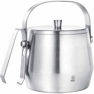 Recipiente de gelo Leopold Vienna 1 l + pinça e tampa para gelo cristalino em grande estilo para desfrutar das suas bebidas - Compre Agora!