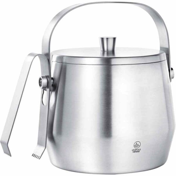 Recipiente de gelo Leopold Vienna 1 l + pinça e tampa para gelo cristalino em grande estilo para desfrutar das suas bebidas - Compre Agora!