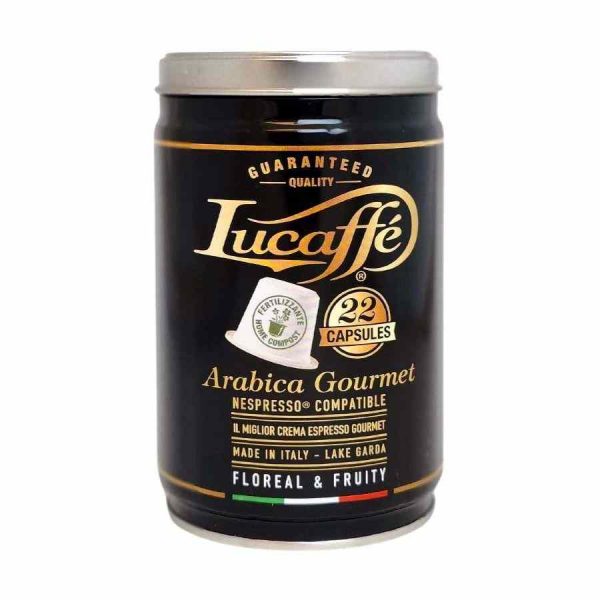 Cápsulas de café biodegradáveis Nespresso Lucaffé 100% Arábica. Aprecie 22 unidades deste café premium em sua máquina Nespresso. Eco-friendly e delicioso!