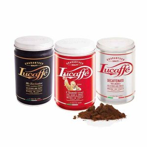 Desfrute do sabor único do café moído Lucaffé Classic 250 g, Mr Exclusive 250 g e Decaffeinato 250 g. Mistura premium para momentos especiais. Compre online!