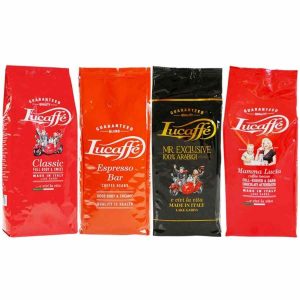 Pacote de Café Expresso Lucaffé com Mistura de Qualidade Superior 4 x 1 kg, Ideal para Comprar Online
