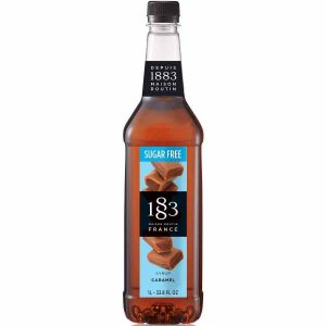 Xarope de Caramelo Sem Açúcar Maison Routin 1883 1000ml - Delicie-se com o sabor intenso deste xarope premium para bebidas. Ideal para adicionar um toque doce sem açúcar!