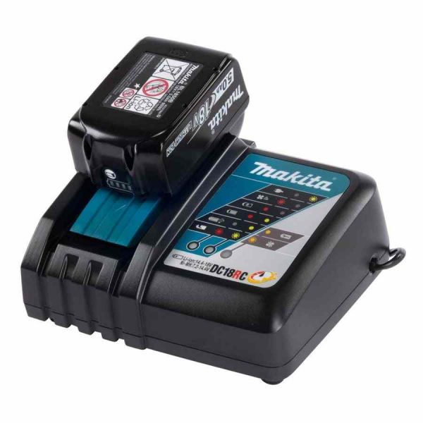 Carregador rápido Makita 191B51-7 PowerPack DC18RC e bateria 18V 5,0Ah - Carregamento eficiente para a sua ferramenta Makita. Compre já!
