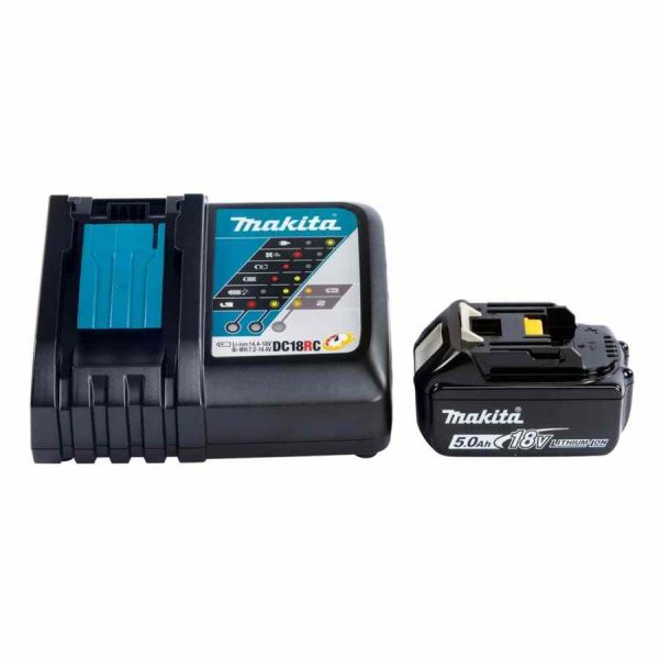 Carregador rápido Makita 191B51-7 PowerPack DC18RC e bateria 18V 5,0Ah - Carregamento veloz para ferramentas de energia Makita.