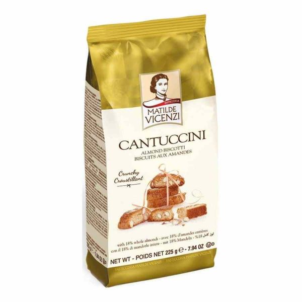 Biscoitos Cantuccini de Amêndoa Matilde Vicenzi 225 g, deliciosos e crocantes para saborear a qualquer hora. Aproveite a qualidade premium!
