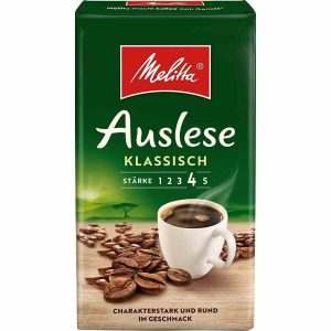 Café Moído Melitta Auslese Classic 500g - Delicioso café moído de alta qualidade para despertar os sentidos. Aproveite cada xícara!
