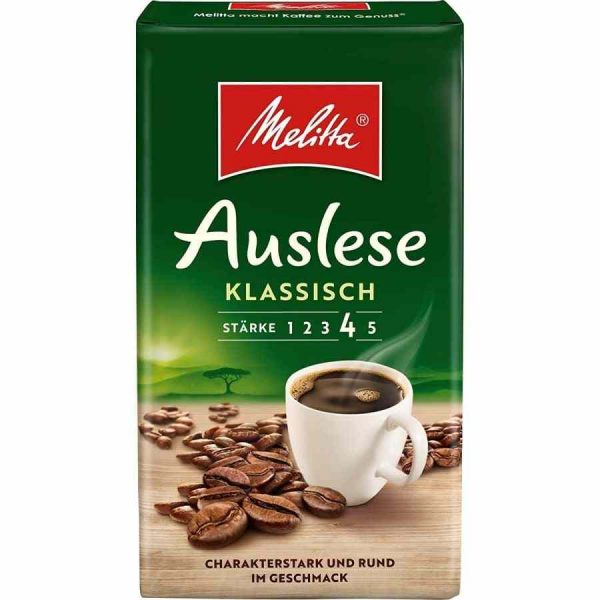 Café Moído Melitta Auslese Classic 500g - Delicioso café moído de alta qualidade para despertar os sentidos. Aproveite cada xícara!