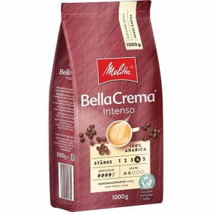 Café em grãos de alta qualidade Melitta BellaCrema Intenso 1 kg - Aroma intenso e sabor rico para os amantes do café. Compre já!
