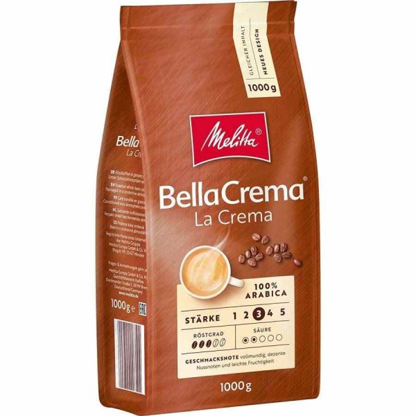 Café em grãos Melitta BellaCrema La Crema 1 kg, aroma intenso e suave, perfeito para os amantes de café. Compre online agora!
