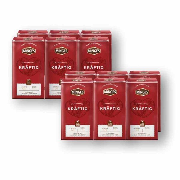 Minges Kraftig 12 x 500 g Café Moído - Café moído de alta qualidade em embalagem de 12 unidades de 500 g