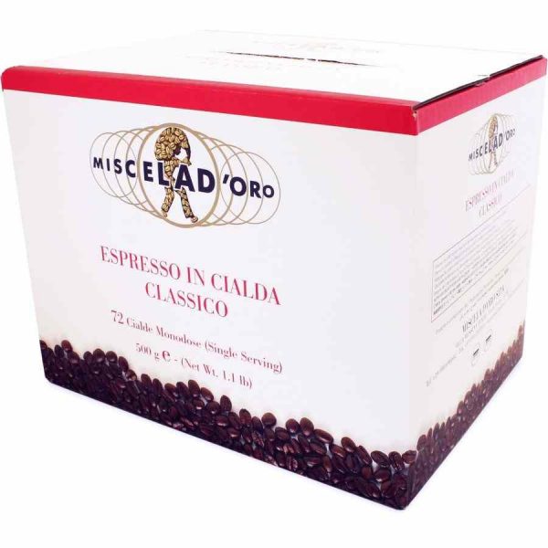 Cápsulas de café expresso Miscela d'Oro Classico ESE - Pack de 72 unidades, delicioso e intenso, para os amantes de café exigentes.