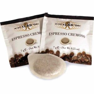 Miscela d'Oro Espresso Cremoso ESE Cápsulas de Café 150 un: Aroma intenso e sofisticado para um espresso perfeito em casa. Compre online!