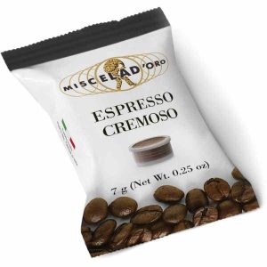 Cápsulas de café expresso Miscela d'Oro Espresso Cremoso, 100 unidades - Aroma intenso e sabor suave para momentos especiais. Compre online agora!