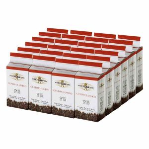 Café moído Miscela d'Oro Gusto Classico, embalagem de 250g - Conjunto de 24 pacotes. Delicie-se com este café de alta qualidade em grão torrado e moído. Ideal para revenda em atacado.