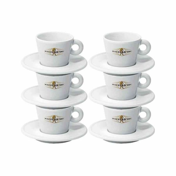 Copos de Latte Miscela d'Oro de 280 ml - Conjunto de 6 unidades, elegantes e duráveis para desfrutar do seu café com estilo. Compre online!