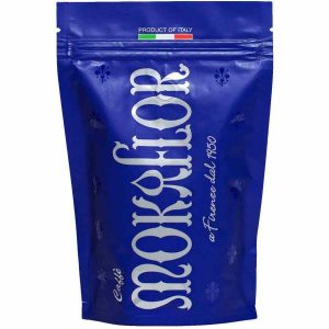 Grãos de café Mokaflor Blu - Delicioso café italiano de alta qualidade para sua rotina matinal. Aproveite o sabor autêntico!