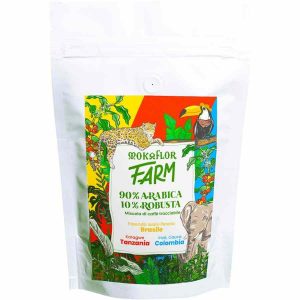 Café em grãos Mokaflor FARM 90% Arábica e 10% Robusta, 250g - Delicie-se com o blend premium deste café de qualidade excepcional!