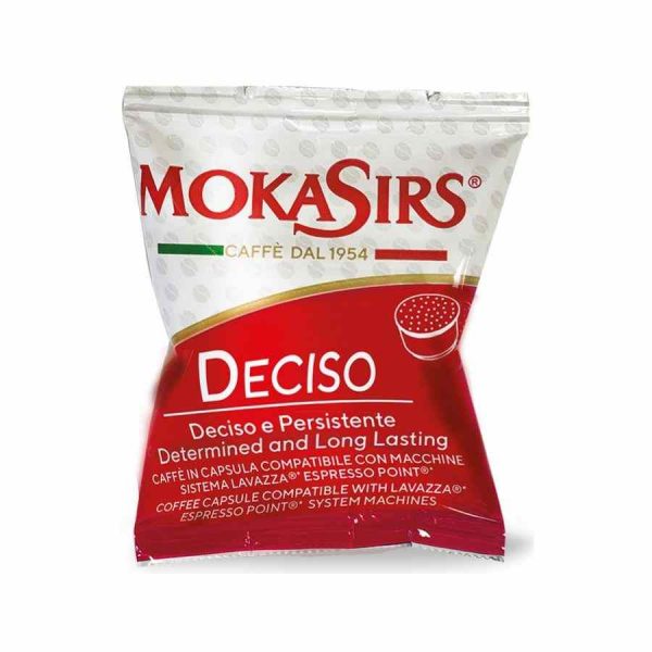 Descubra o verdadeiro sabor italiano com as cápsulas MokaSirs Deciso Lavazza Espresso Point. Aproveite 100 unidades de pura qualidade!
