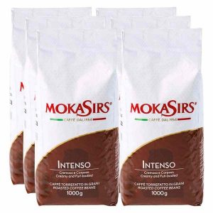 Grãos de café MokaSirs Intenso - Sabor Intenso e Aromático, Torra Escura para um Café Forte e Encorpado - Compre Online!