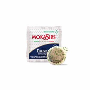 Cápsulas de café expresso MokaSirs Pregiato Creme Lungo E.S.E. de alta qualidade - Pack de 200 unidades. Desfrute do melhor sabor em cada chávena!