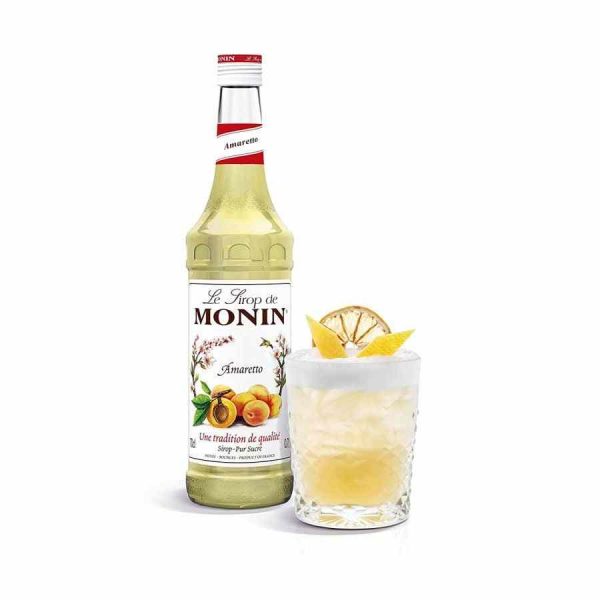 Xarope Monin Amaretto - Delicioso xarope de amêndoa para cocktails e sobremesas. Compre online e transforme suas receitas!