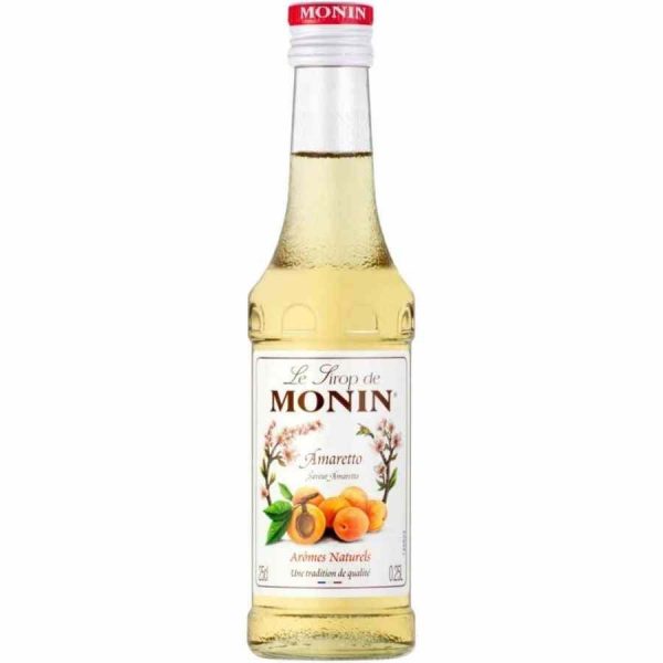 Xarope Monin Amaretto - Delicioso xarope de amaretto para elevar as suas bebidas. Ideal para cocktails e sobremesas. Compre online!