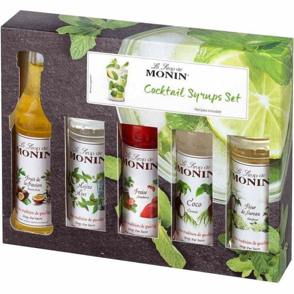 Conjunto Cocktail Monin 5 x Xaropes de 50 ml para criar bebidas incríveis em casa. Experimente agora!
