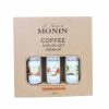 Conjunto de café Monin com 3 xaropes de 50 ml para adoçar a sua bebida. Adoce com sabores exclusivos! Aproveite já!