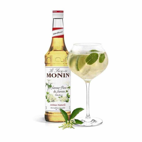 Xarope de Flor de Sabugueiro Monin 700 ml - Delicie-se com este xarope premium para bebidas especiais. Aproveite a intensidade deste sabor único!