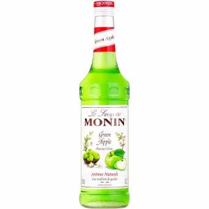 Xarope Monin de Maçã Verde 700 ml - Adoçante premium para bebidas e cocktails online - Frasco de xarope de alta qualidade para dar um toque especial às suas bebidas.