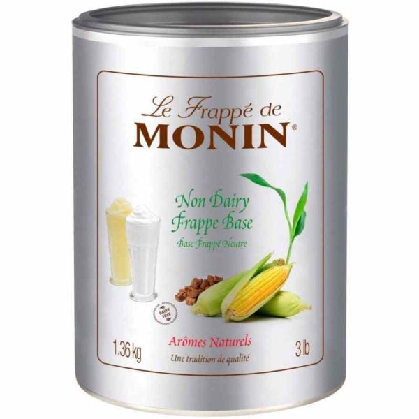Base em pó Monin Le Frappé 1,36 kg, alternativa não láctea para deliciosas bebidas geladas, ideal para receitas de qualidade.