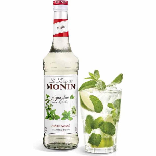 Xarope Monin de Menta Mojito 700 ml - Adoça e refresca com qualidade premium. Ideal para cocktails. Compre online!