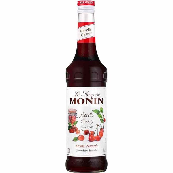 Xarope de Cereja Morello Monin 700 ml, ideal para cocktails e sobremesas. Delicie-se com este concentrado de sabor intenso!