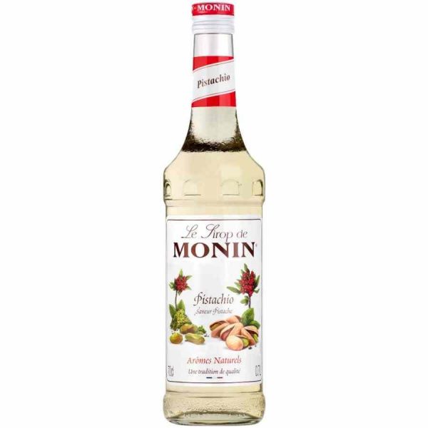 Xarope de Pistache Monin 700 ml para drinks e sobremesas especiais. Delicioso e aromático, perfeito para dar um toque gourmet às suas receitas.