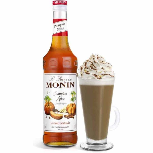 Xarope de especiarias de abóbora Monin - Delicioso toque de outono para cocktails e sobremesas requintadas. Compre online agora!