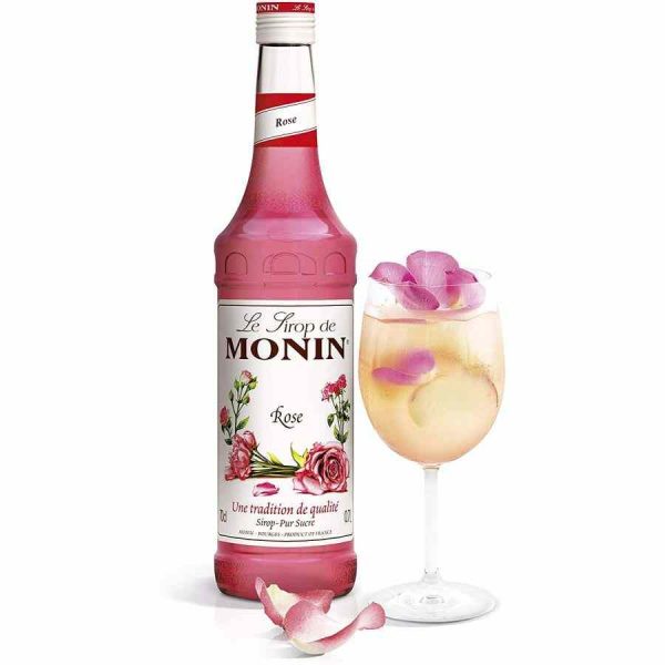 Xarope Monin Rosa 700 ml - Delicie-se com o sabor floral deste xarope premium. Adoce os seus cocktails e sobremesas. Compre online agora!