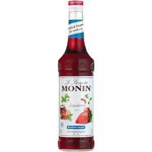Xarope de Morango Monin - Delicioso e Saudável Sem Açúcares Adicionados 700 ml, Ideal para Bebidas e Sobremesas