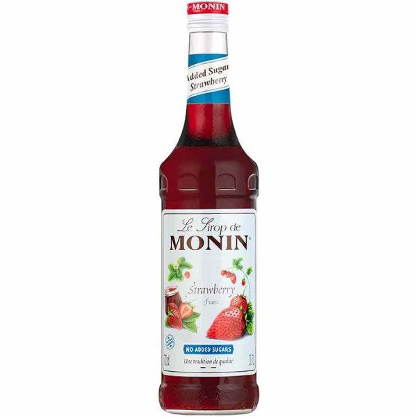 Xarope de Morango Monin - Delicioso e Saudável Sem Açúcares Adicionados 700 ml, Ideal para Bebidas e Sobremesas