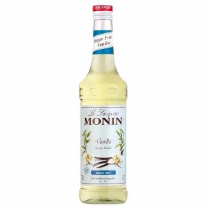 Xarope de baunilha sem açúcar Monin de 700 ml para adoçar com qualidade. Delicie-se com este produto premium e sem adição de açúcar!
