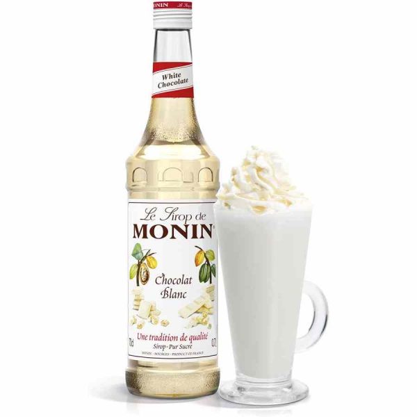 Xarope Monin de Chocolate Branco 700 ml - Delicioso e luxuoso para drinks e sobremesas especiais. Adoce a sua vida!