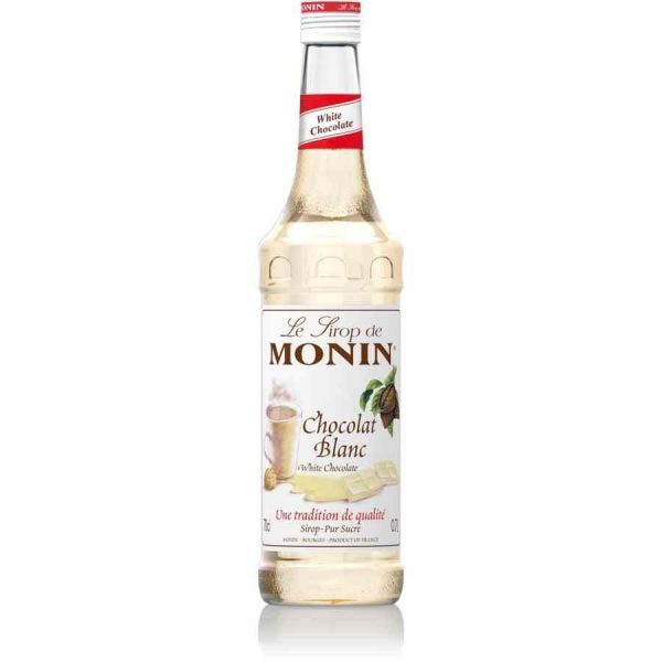 Xarope de Chocolate Branco Monin 700 ml - Delicie-se com o sabor requintado deste xarope premium para bebidas. Ideal para cocktails e sobremesas. Compre online!