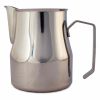 Jarro de leite em aço inoxidável Motta Europa para baristas profissionais - durável e elegante para fazer espuma de leite perfeita. Ideal para cafeterias e em casa.