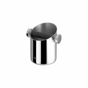 Caixa de batida em aço inoxidável Motta, 105 mm - Utensílio de alta qualidade para preparar café de forma profissional em casa.