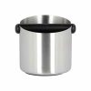 Caixa de batida Motta em aço inoxidável de 125 mm para café. Resistente e durável, ideal para preparar bebidas de qualidade superior.