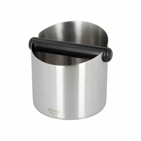 Caixa de batida em aço inoxidável Motta, 125 mm para baristas exigentes - Utensílio de alta qualidade para café expresso. Compre agora!