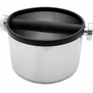 Caixa de batida em aço inoxidável Motta de 165 mm, durável e elegante para preparar café com perfeição. Adquira já este produto de alta qualidade!