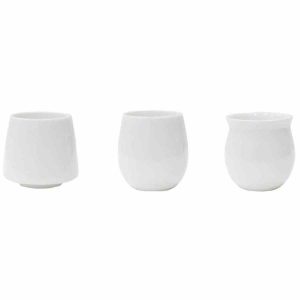 Conjunto de copos de degustação originais, design origami, 3 peças branco - Alta qualidade para saborear com estilo.