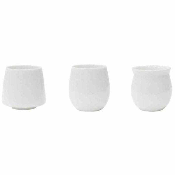 Conjunto de copos de degustação originais, design origami, 3 peças branco - Alta qualidade para saborear com estilo.