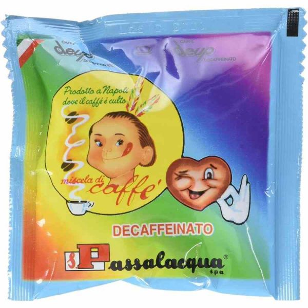 Cápsulas de café Passalacqua DeUp Descafeinado ESE 50un - Sabor intenso e suave para sua pausa de café sem cafeína. Compre online!